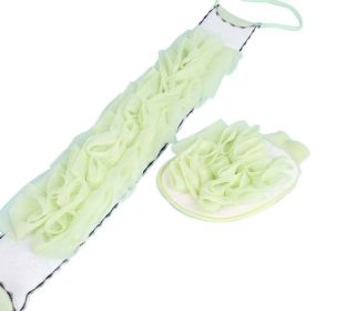 Exfoliating Loofah Kit Double Side Back Scrubber and Shower Gloves; Light Green