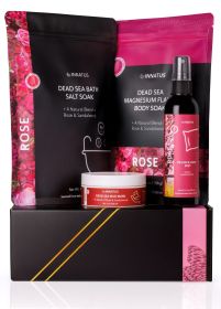 Luxury Dead Sea Spa Gift Set â€“ Bath Salt, Magnesium Flakes, Pillow & Linen Spray, and Mud Mask â€“ Rose & Sandalwood Aromatherapy Kit for Relaxation