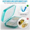 Pill Organizer Airtight Pill Box Large Pill Dispenser for Home Travel Green Case