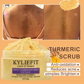 AILKE Turmeric Skin Care, Brightening, Anti Spot, Cleansing, Reduce Acne, With Body Scrub, Lotion, Face Cream, Soap, Toner (Color: Scrub)