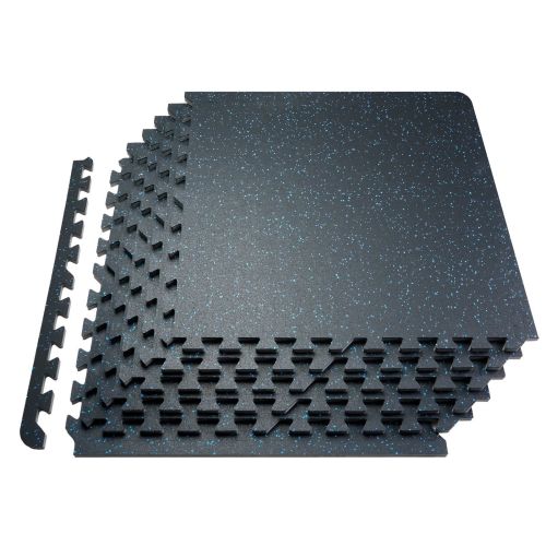 VEVOR 25 PCS 0.56" Thick Gym Floor Mats, 24"x24" EVA Foam & Rubber Top Interlocking Workout Mats with 100 sq.ft Coverage